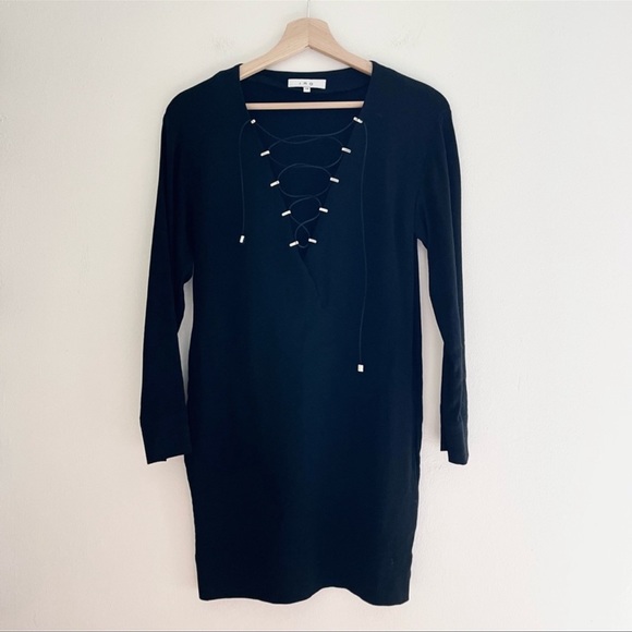 IRO Anicie Black Wool Blend Long Sleeve Mini Dress Size 34 - Picture 11 of 11